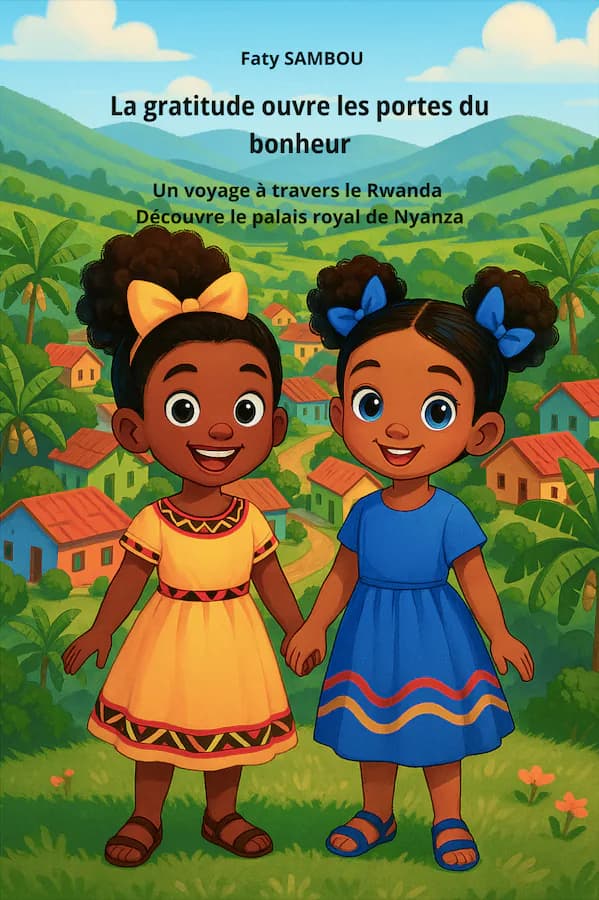 Couverture du livre jeunesse La gratitude ouvre les portes du bonheur, inspiré de Rwanda