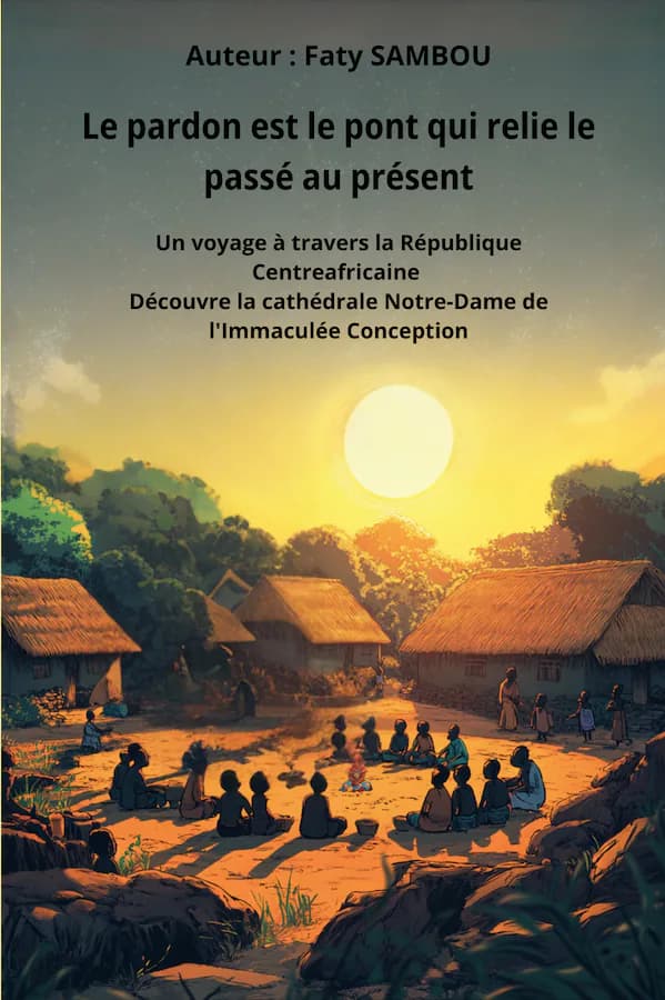 Cover of the children's book Le pardon est le pont qui relie le passé au présent, inspired by Central African Republic